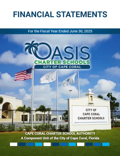 Cover of oasis charter schools 2025 financial statements
